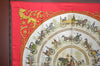 Authentic HERMES Carre 90 Scarf "LA PROMENADE DE LONGCHAMPS" Silk Red K6179