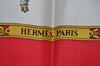 Authentic HERMES Carre 90 Scarf "LA PROMENADE DE LONGCHAMPS" Silk Red K6179