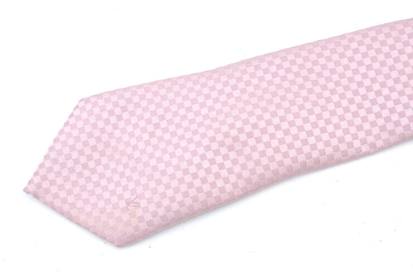 Authentic Louis Vuitton Damier Cravat Necktie Tie Silk Light Pink LV K6182