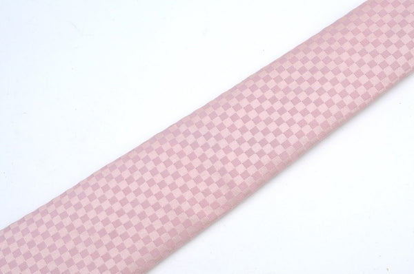 Authentic Louis Vuitton Damier Cravat Necktie Tie Silk Light Pink LV K6182