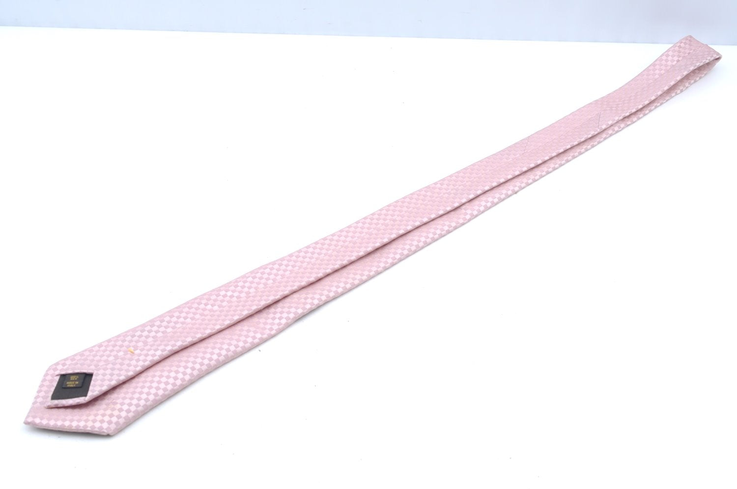 Authentic Louis Vuitton Damier Cravat Necktie Tie Silk Light Pink LV K6182