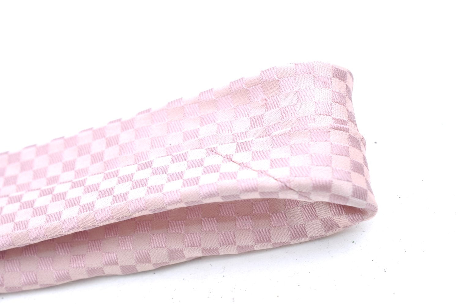 Authentic Louis Vuitton Damier Cravat Necktie Tie Silk Light Pink LV K6182