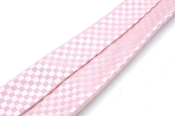 Authentic Louis Vuitton Damier Cravat Necktie Tie Silk Light Pink LV K6182