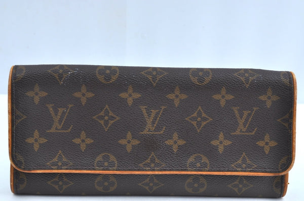 Authentic Louis Vuitton Monogram Pochette Twin GM Shoulder Bag M51852 LV K6224