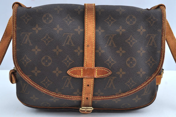 Authentic Louis Vuitton Monogram Saumur 30 Shoulder Cross Bag M42256 LV K6272