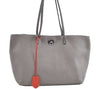 Authentic FENDI Selleria Vintage Shoulder Tote Bag Leather Gray K6275