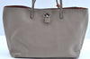 Authentic FENDI Selleria Vintage Shoulder Tote Bag Leather Gray K6275
