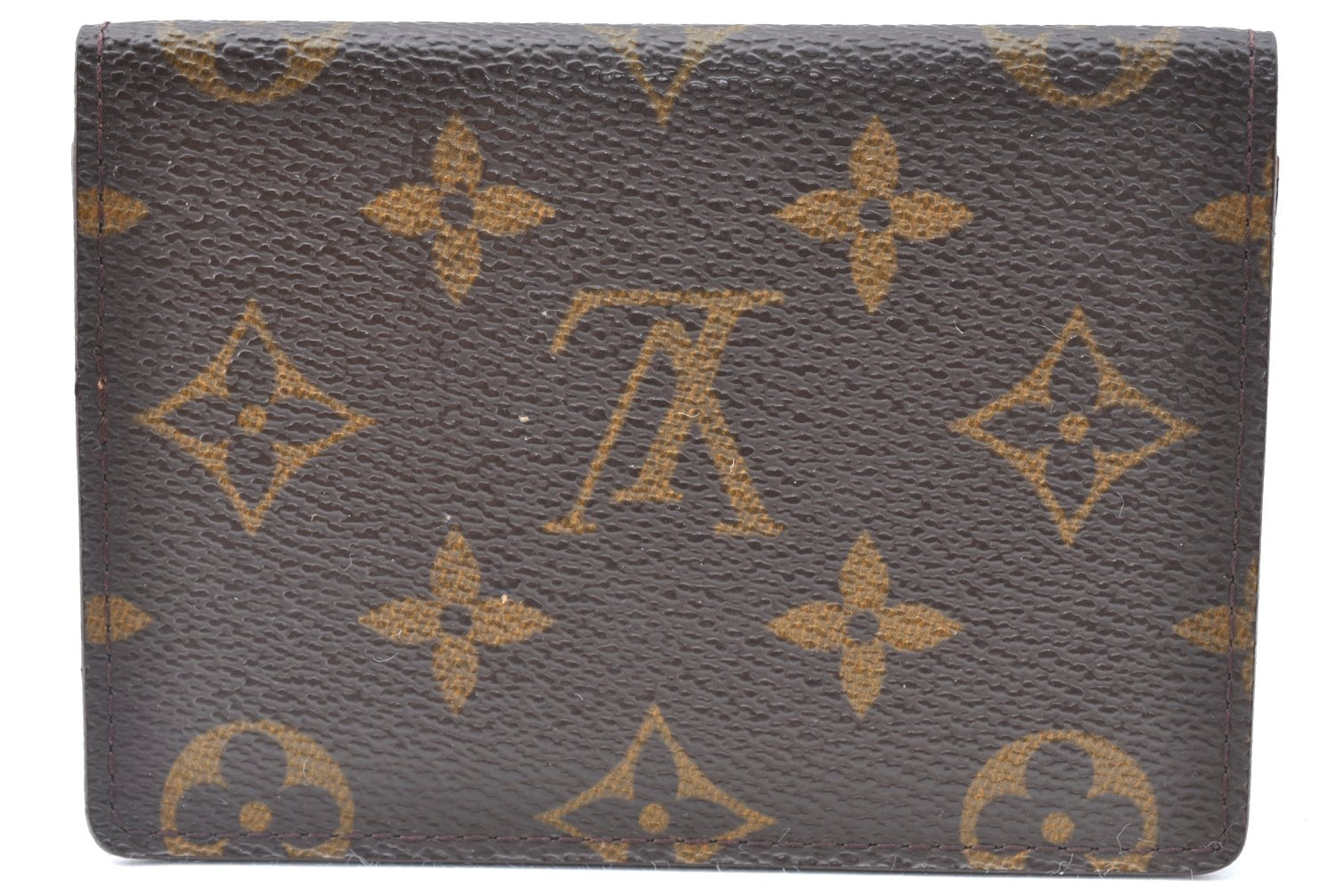 Authentic Louis Vuitton Monogram Porte 2 Cartes Vertical M60533 Pass Case K6305