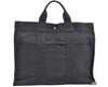 Authentic HERMES Her Line MM Hand Tote Bag Nylon Gray K6317