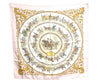 Authentic HERMES Carre 90 Scarf "LA PROMENADE DE LONGCHAMPS" Silk Pink K6332