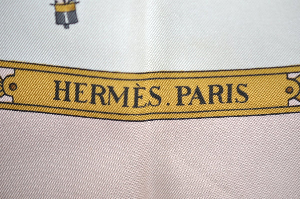 Authentic HERMES Carre 90 Scarf "LA PROMENADE DE LONGCHAMPS" Silk Pink K6332