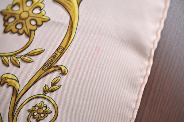 Authentic HERMES Carre 90 Scarf "LA PROMENADE DE LONGCHAMPS" Silk Pink K6332