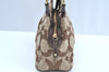Authentic COACH Madison Dotted Op Art Sophia Canvas Leather Hand Bag Brown K6349
