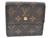 Authentic Louis Vuitton Monogram M61652 Porte Monnaie Billet Carte Credit K6354