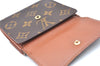 Authentic Louis Vuitton Monogram M61652 Porte Monnaie Billet Carte Credit K6354