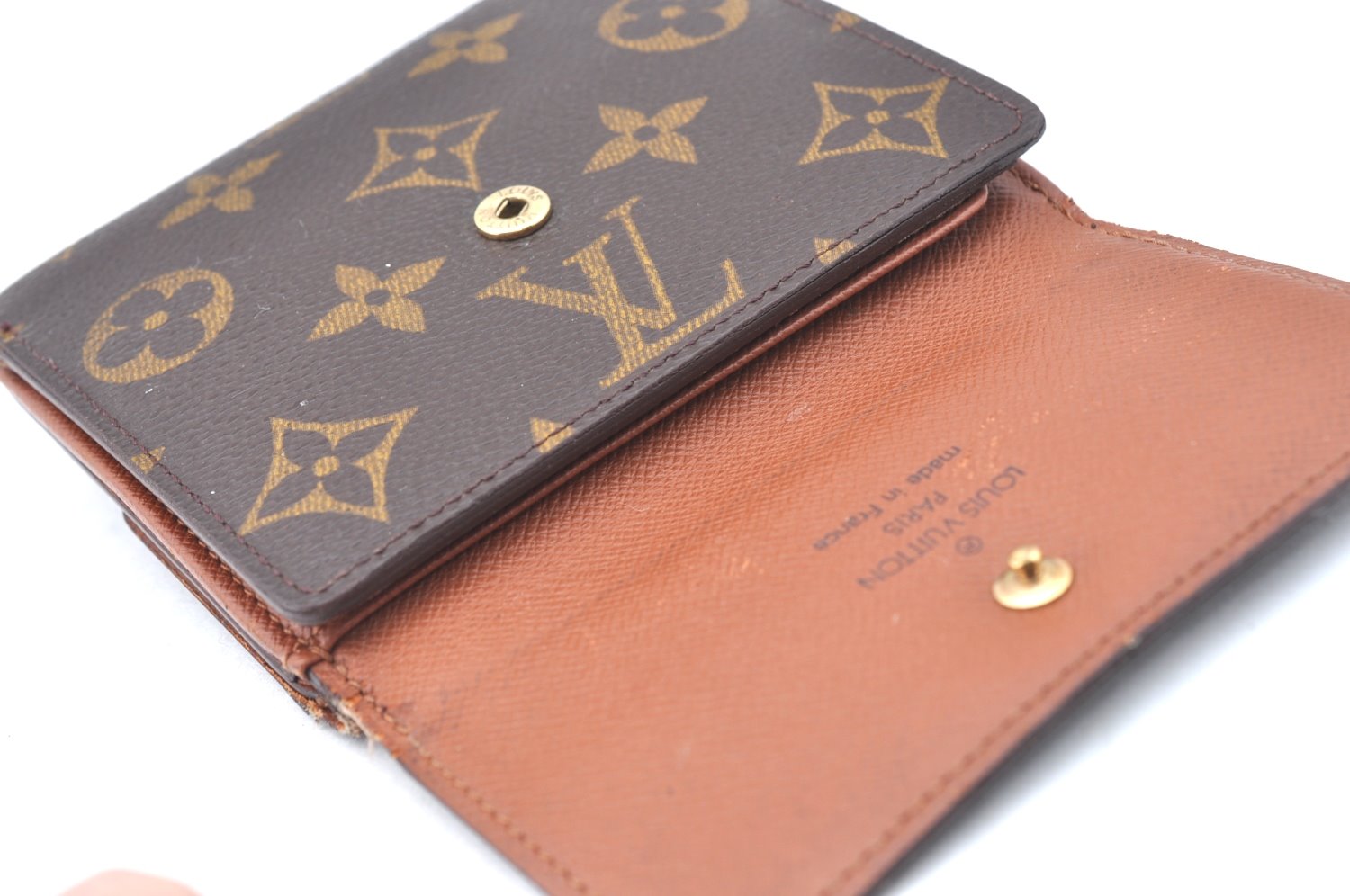 Authentic Louis Vuitton Monogram M61652 Porte Monnaie Billet Carte Credit K6354