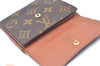 Authentic Louis Vuitton Monogram M61652 Porte Monnaie Billet Carte Credit K6354