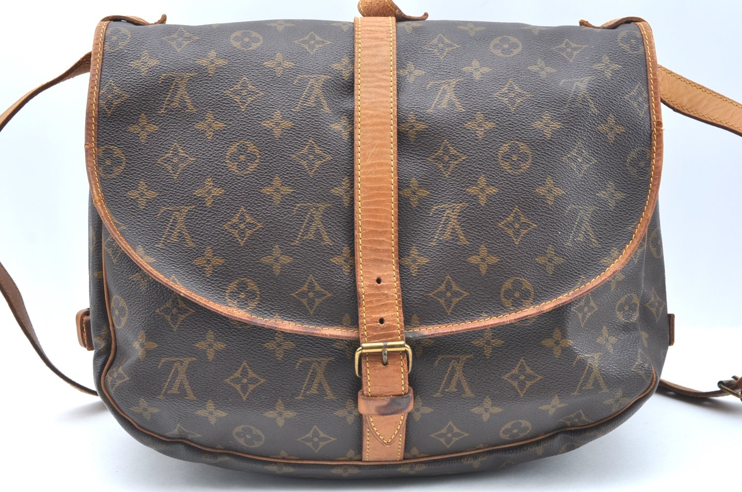 Authentic Louis Vuitton Monogram Saumur 35 Shoulder Cross Bag M42254 LV K6385