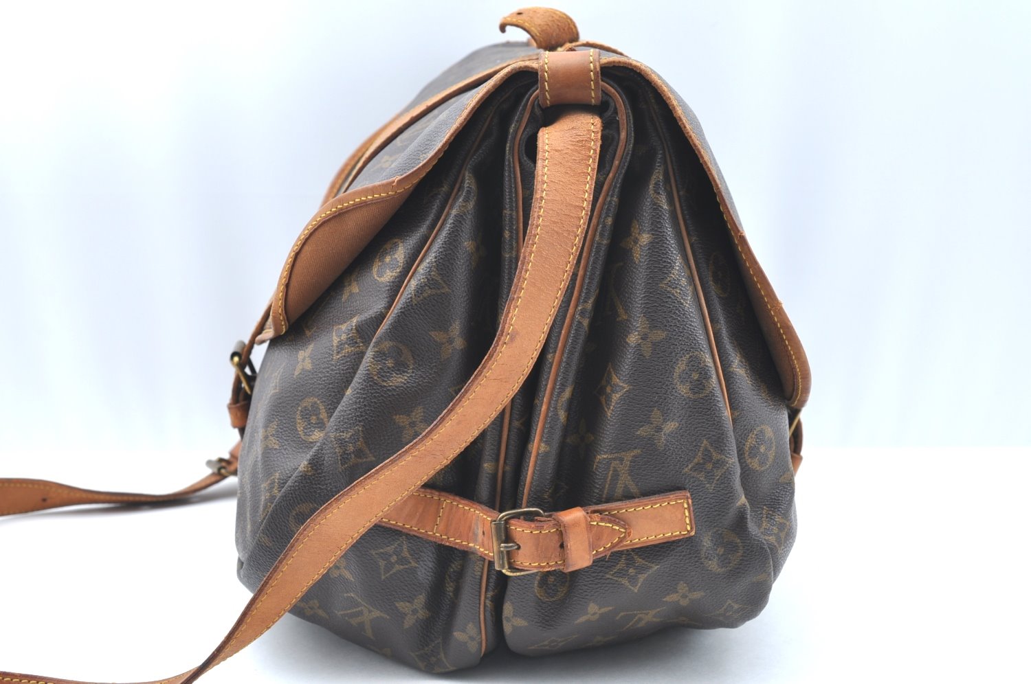 Authentic Louis Vuitton Monogram Saumur 35 Shoulder Cross Bag M42254 LV K6385