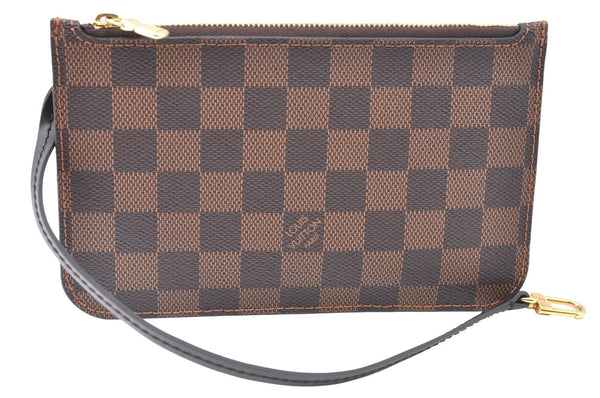 Authentic Louis Vuitton Damier Neverfull Pouch Purse Clutch Bag LV K6388