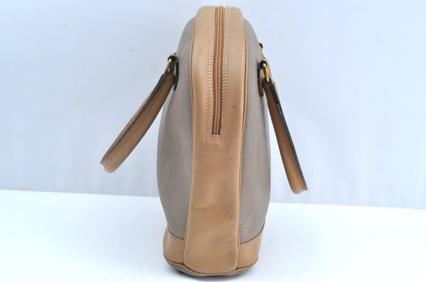 Authentic Christian Dior Vintage Trotter Tote Hand Bag PVC Leather Beige K6400