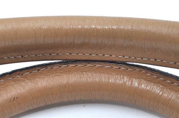 Authentic Christian Dior Vintage Trotter Tote Hand Bag PVC Leather Beige K6400