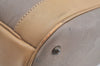 Authentic Christian Dior Vintage Trotter Tote Hand Bag PVC Leather Beige K6400