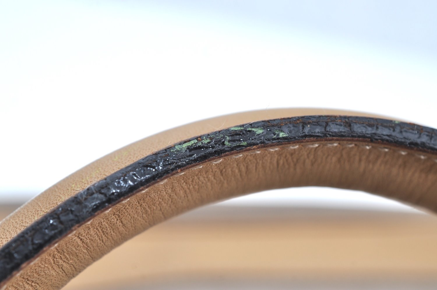 Authentic Christian Dior Vintage Trotter Tote Hand Bag PVC Leather Beige K6400