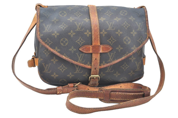 Authentic Louis Vuitton Monogram Saumur 30 Shoulder Cross Bag M42256 LV K6401