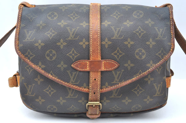 Authentic Louis Vuitton Monogram Saumur 30 Shoulder Cross Bag M42256 LV K6401