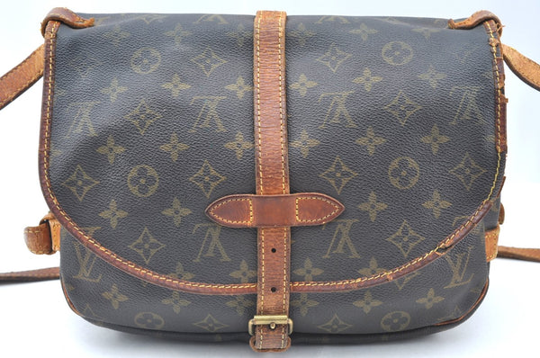 Authentic Louis Vuitton Monogram Saumur 30 Shoulder Cross Bag M42256 LV K6401