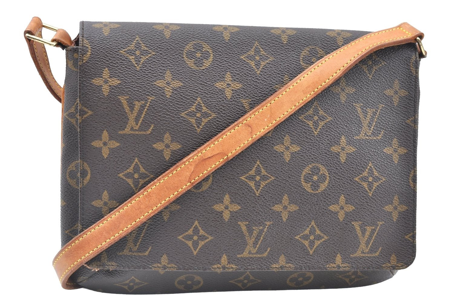 Authentic Louis Vuitton Monogram Musette Tango Shoulder Bag M51257 LV K6410