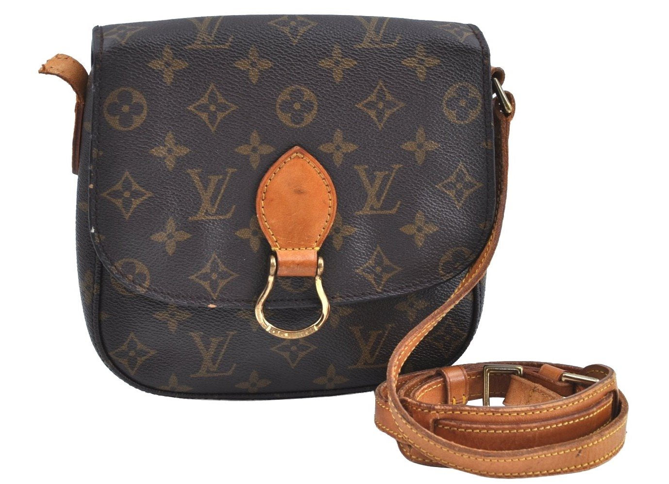 Authentic Louis Vuitton Monogram Saint Cloud MM M51243 Shoulder Bag Junk K6413