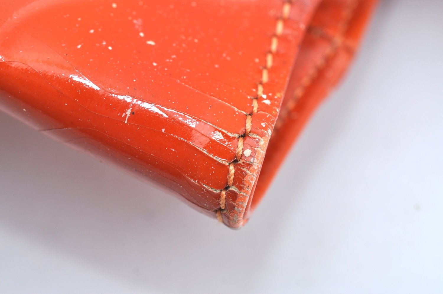 Authentic GUCCI Vintage Shoulder Tote Bag Polyurethane Enamel Orange Junk K6437