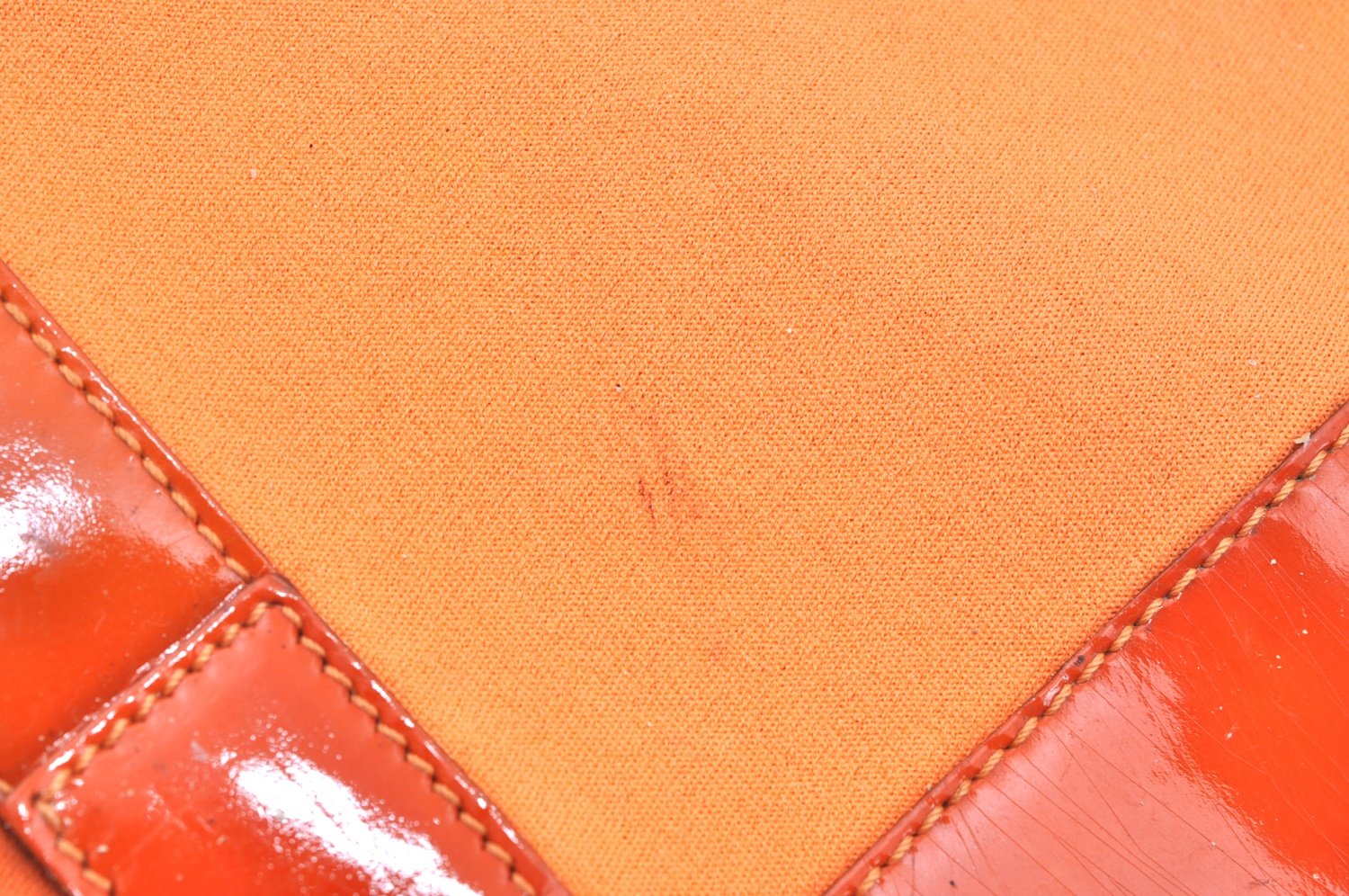 Authentic GUCCI Vintage Shoulder Tote Bag Polyurethane Enamel Orange Junk K6437