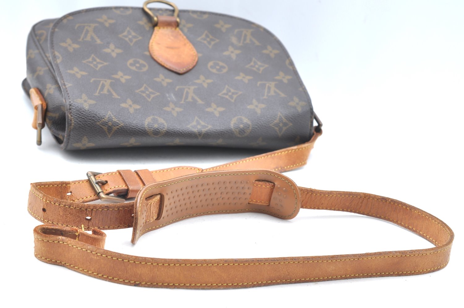Auth Louis Vuitton Monogram Saint Cloud GM M51242 Shoulder Cross Bag Junk K6441
