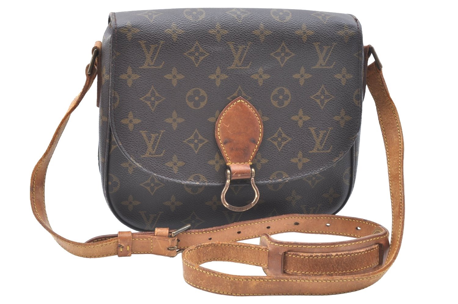 Authentic Louis Vuitton Monogram Saint Cloud GM M51242 Shoulder Cross Bag K6464