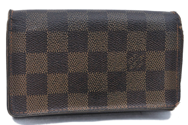 Auth Louis Vuitton Damier Porte Monnaie Billets Tresor Wallet N61730 LV H6221