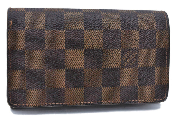 Auth Louis Vuitton Damier Porte Monnaie Billets Tresor Wallet N61730 LV H6361