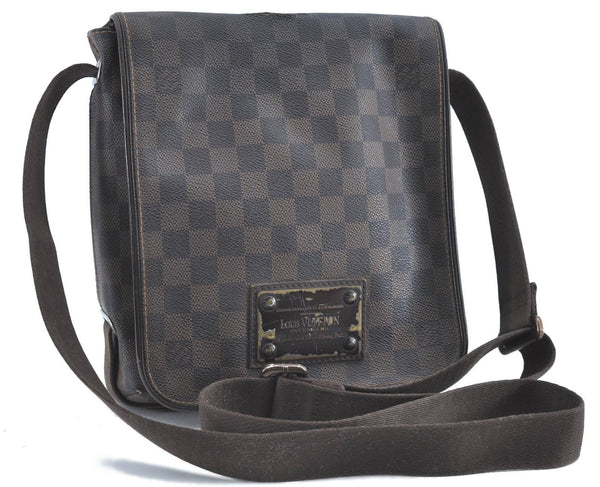 Auth Louis Vuitton Damier Brooklyn PM Shoulder Cross Body Bag N51210 LV H6401