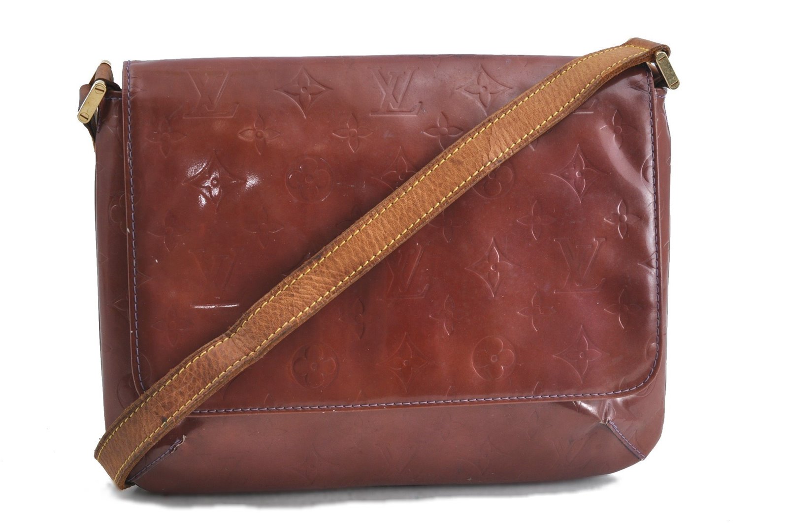 Auth Louis Vuitton Vernis Thompson Street Shoulder Bag Brown Ｍ91095 LV H6642