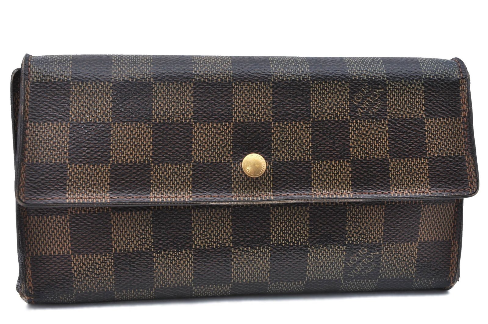 Authentic Louis Vuitton Damier Portefeuille International Wallet N61217 LV H6708