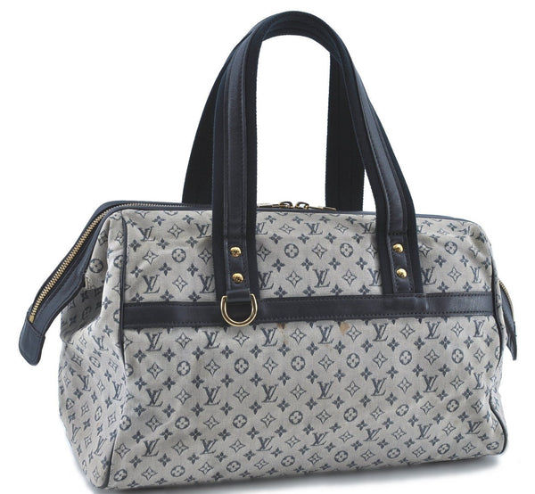 Authentic Louis Vuitton Monogram Mini Josephine GM Hand Bag M92211 Blue LV H6790