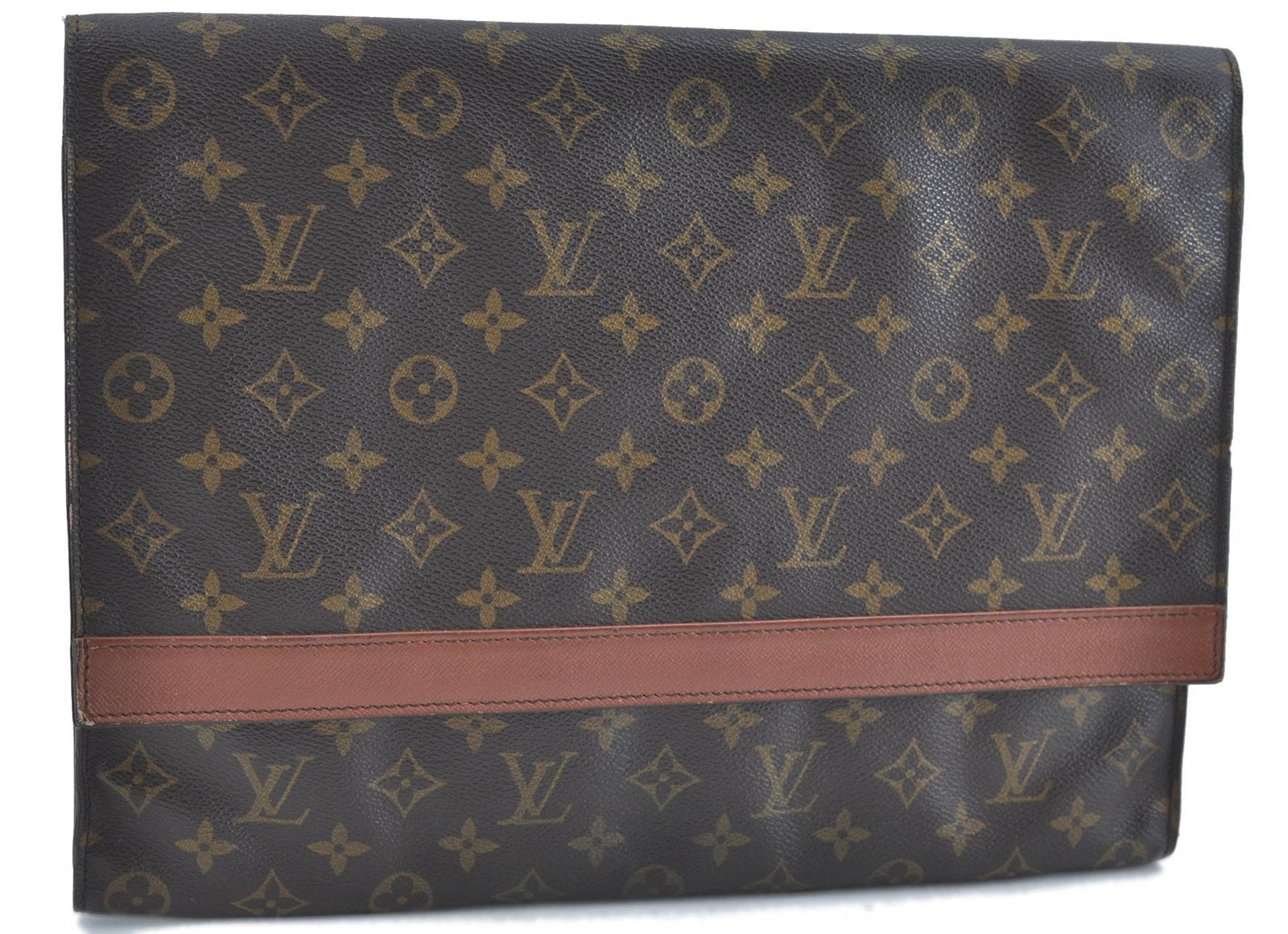 Authentic Louis Vuitton Monogram Porte Envelope Clutch Bag M51801 LV H6828